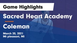 Sacred Heart Academy vs Coleman  Game Highlights - March 20, 2021