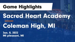 Sacred Heart Academy vs Coleman High, MI Game Highlights - Jan. 8, 2022