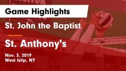 St. John the Baptist  vs St. Anthony's  Game Highlights - Nov. 3, 2019