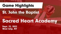 St. John the Baptist  vs Sacred Heart Academy Game Highlights - Sept. 22, 2022