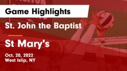St. John the Baptist  vs St Mary's  Game Highlights - Oct. 20, 2022
