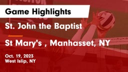 St. John the Baptist  vs St Mary's , Manhasset, NY Game Highlights - Oct. 19, 2023