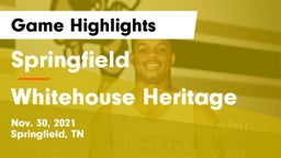 Springfield  vs Whitehouse Heritage Game Highlights - Nov. 30, 2021