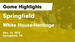 Springfield  vs White House-Heritage  Game Highlights - Nov. 16, 2023