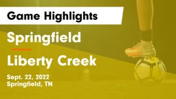 Springfield  vs Liberty Creek  Game Highlights - Sept. 22, 2022