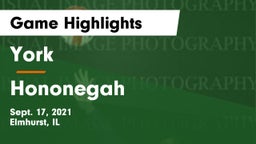 York  vs Hononegah  Game Highlights - Sept. 17, 2021