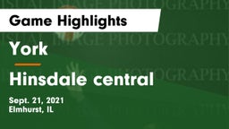 York  vs Hinsdale central Game Highlights - Sept. 21, 2021