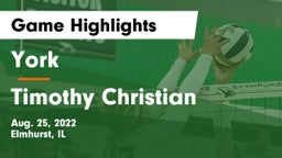 York  vs Timothy Christian  Game Highlights - Aug. 25, 2022