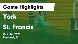 York  vs St. Francis  Game Highlights - Oct. 14, 2023