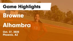 Browne  vs Alhambra  Game Highlights - Oct. 27, 2020