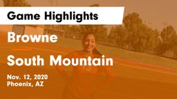 Browne  vs South Mountain  Game Highlights - Nov. 12, 2020