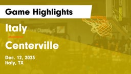 Italy  vs Centerville  Game Highlights - Dec. 12, 2023