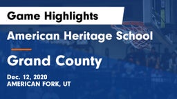American Heritage School vs Grand County  Game Highlights - Dec. 12, 2020