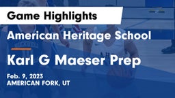 American Heritage School vs Karl G Maeser Prep Game Highlights - Feb. 9, 2023