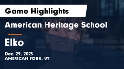 American Heritage School vs Elko  Game Highlights - Dec. 29, 2023