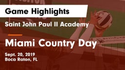 Saint John Paul II Academy vs Miami Country Day Game Highlights - Sept. 20, 2019