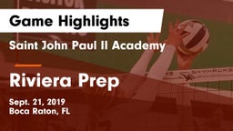 Saint John Paul II Academy vs Riviera Prep Game Highlights - Sept. 21, 2019