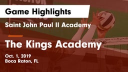 Saint John Paul II Academy vs The Kings Academy Game Highlights - Oct. 1, 2019