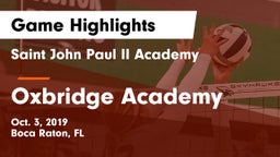 Saint John Paul II Academy vs Oxbridge Academy Game Highlights - Oct. 3, 2019