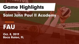 Saint John Paul II Academy vs FAU Game Highlights - Oct. 8, 2019