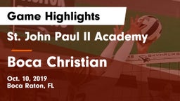 St. John Paul II Academy vs Boca Christian Game Highlights - Oct. 10, 2019