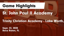 St. John Paul II Academy vs Trinity Christian Academy - Lake Worth, FL Game Highlights - Sept. 22, 2020