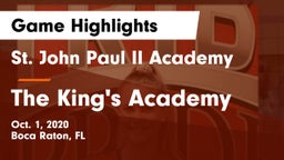 St. John Paul II Academy vs The King's Academy Game Highlights - Oct. 1, 2020