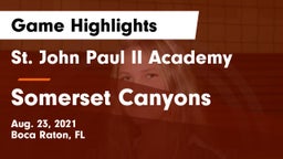 St. John Paul II Academy vs Somerset Canyons Game Highlights - Aug. 23, 2021