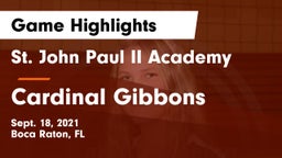 St. John Paul II Academy vs Cardinal Gibbons  Game Highlights - Sept. 18, 2021