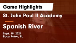 St. John Paul II Academy vs Spanish River Game Highlights - Sept. 18, 2021