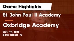 St. John Paul II Academy vs Oxbridge Academy Game Highlights - Oct. 19, 2021