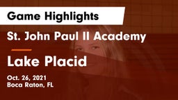 St. John Paul II Academy vs Lake Placid  Game Highlights - Oct. 26, 2021