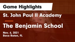 St. John Paul II Academy vs The Benjamin School Game Highlights - Nov. 6, 2021
