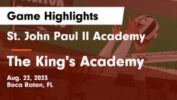 St. John Paul II Academy vs The King's Academy Game Highlights - Aug. 22, 2023