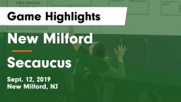 New Milford  vs Secaucus  Game Highlights - Sept. 12, 2019