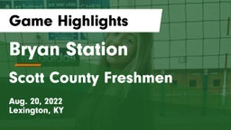 Bryan Station  vs Scott County  Freshmen Game Highlights - Aug. 20, 2022