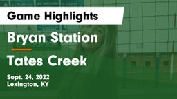 Bryan Station  vs Tates Creek  Game Highlights - Sept. 24, 2022