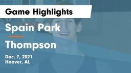 Spain Park  vs Thompson  Game Highlights - Dec. 7, 2021