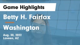 Betty H. Fairfax vs Washington Game Highlights - Aug. 30, 2022