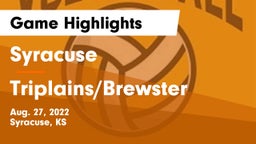Syracuse  vs Triplains/Brewster  Game Highlights - Aug. 27, 2022