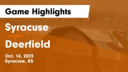 Syracuse  vs Deerfield  Game Highlights - Oct. 14, 2023