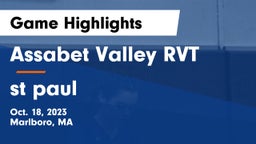 Assabet Valley RVT  vs st paul Game Highlights - Oct. 18, 2023