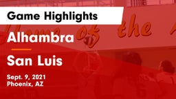 Alhambra  vs San Luis Game Highlights - Sept. 9, 2021