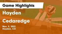 Hayden  vs Cedaredge  Game Highlights - Nov. 5, 2022