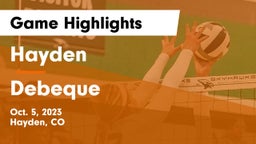 Hayden  vs Debeque Game Highlights - Oct. 5, 2023