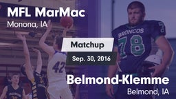 Matchup: MFL MarMac High vs. Belmond-Klemme  2016