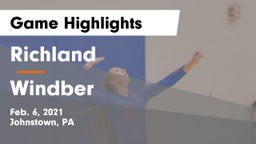 Richland  vs Windber  Game Highlights - Feb. 6, 2021