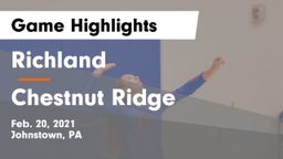 Richland  vs Chestnut Ridge  Game Highlights - Feb. 20, 2021