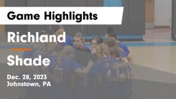 Richland  vs Shade  Game Highlights - Dec. 28, 2023