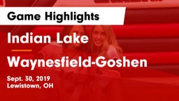 Indian Lake  vs Waynesfield-Goshen  Game Highlights - Sept. 30, 2019